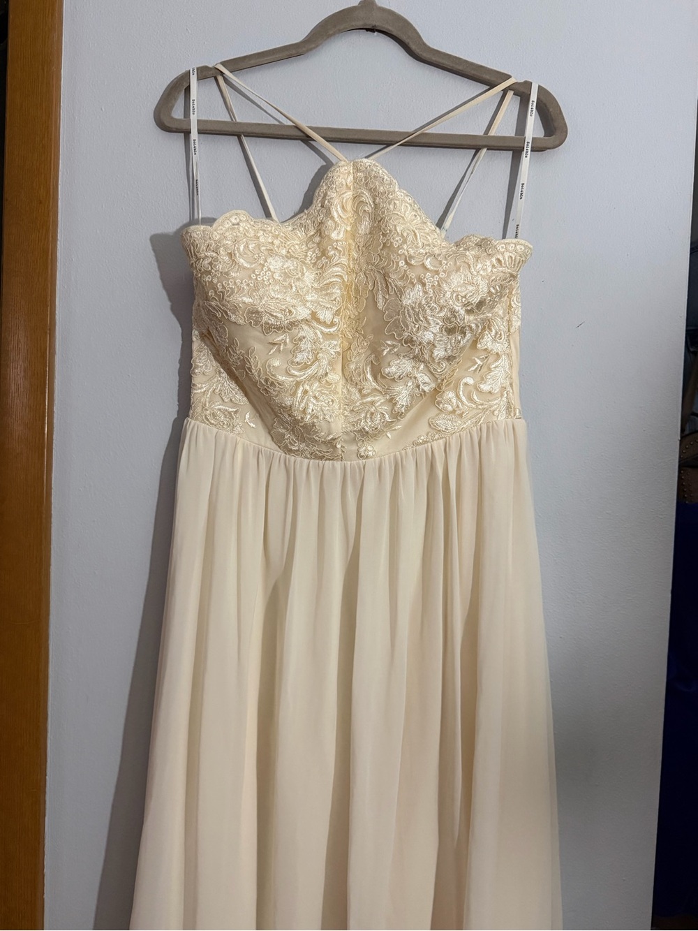 Soieblu Ivory Lace Bodice Chiffon A-Line Bridal Gown